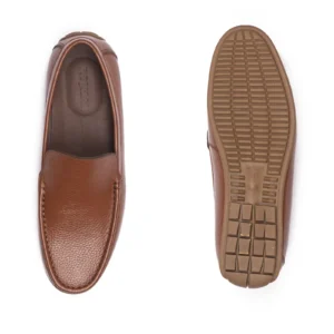 Men s Leather Loafers Shoes Code 7136E Honey Color Detail Shot copy