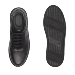 Men s Leather Sneakers Code 7177E Black Color Detail Shot.jpg copy