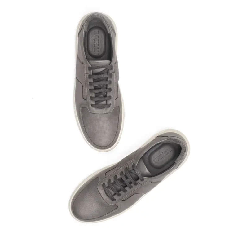 Men s Leather Sneakers Code 7177E Gray Color High Angle Shot.jpg copy