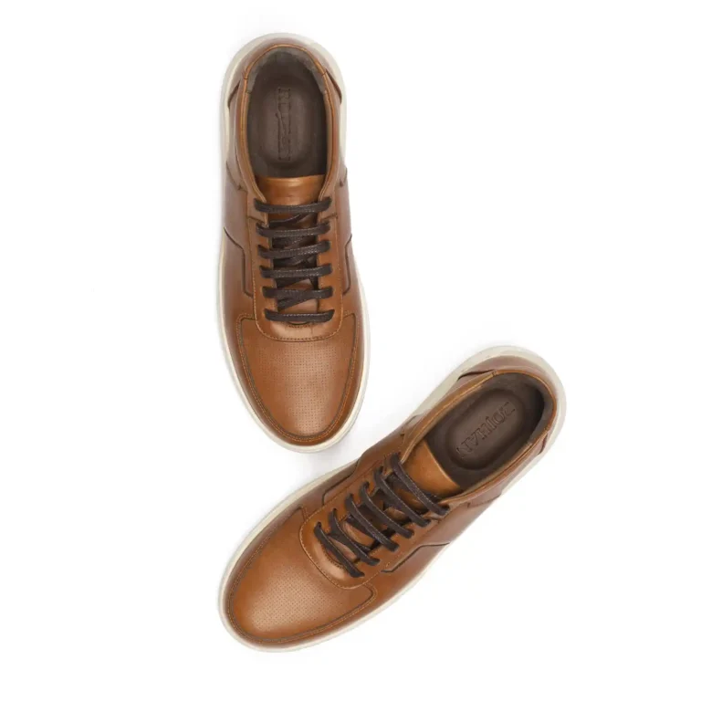 Men s Leather Sneakers Code 7177E Honey Color High Angle Shot.jpg copy