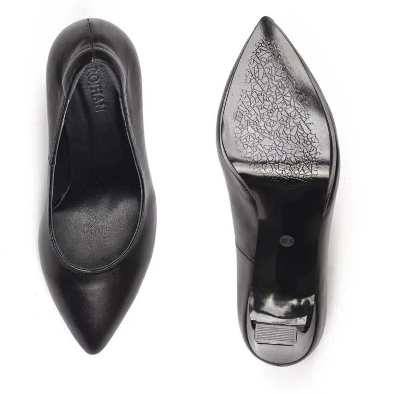 Women s Leather High heel Shoes Code 5066A Black Color Detail Shot copy