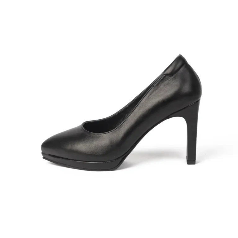 Women s Leather High heel Shoes Code 5066A Black Color Front Shot copy