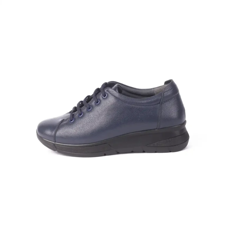 Women s Leather Sneakers Shoes Code 5010D Navy Blue Color Front Shot copy