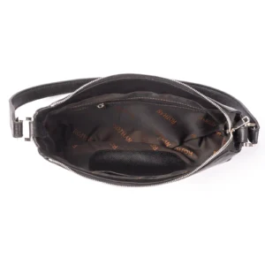 Womens Leather Shoulder Bag Code 9507B Black Detail View copy
