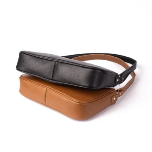 Womens Leather Shoulder Bag Code 9507B BlackHoney High Angle View copy