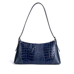Women s Leather ShoulderBag Code 9253A NavyBlue Color Back View copy