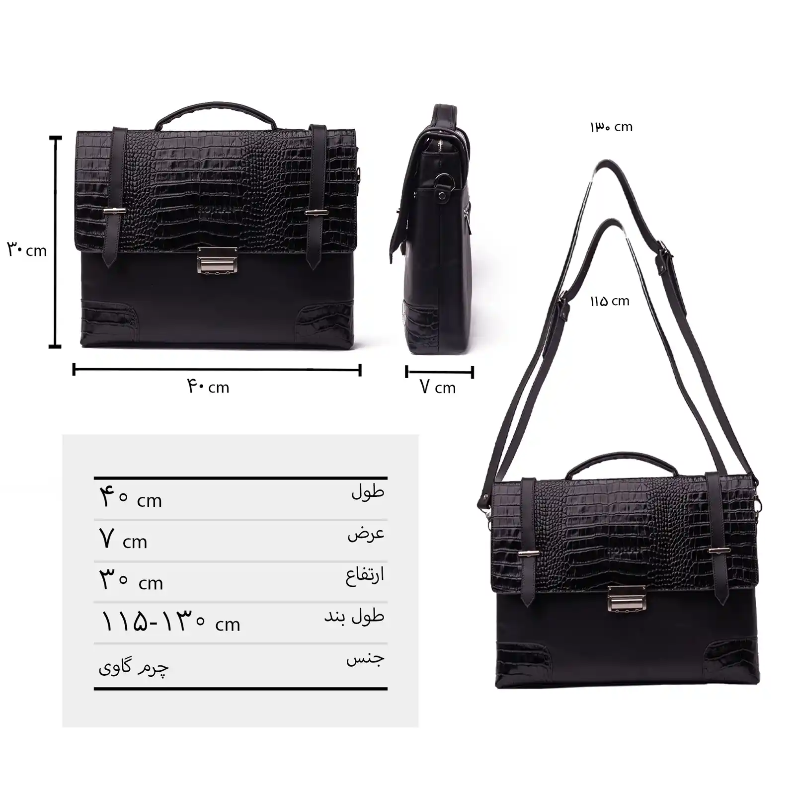 کیف چرم اداری مردانه 9290B 3 In Detail Shot Description Code 9290B copy