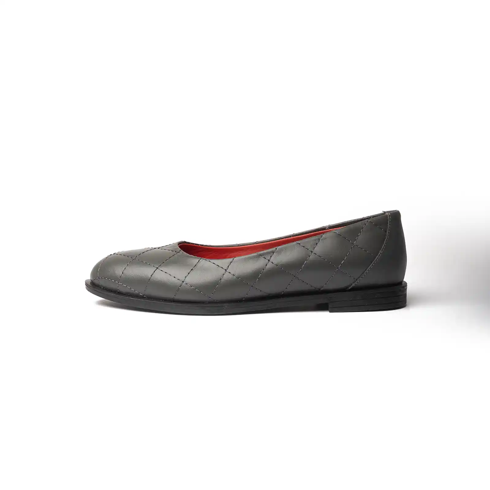 Women_s Leather Casual Shoes Code 5231C - Gray Color - Side Shot copy 2 کفش لوفر زنانه 5231C - Image 1