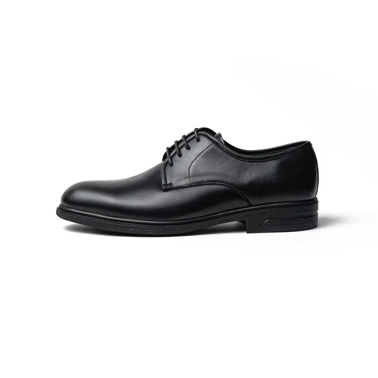 فروشگاه اینترنتی چرم رجحان | چرم رجحان | کفش چرم | کیف چرم | لباس چرم | کمربند چرم 85 Mens Classic Full Leather Shoes Code 7189E Black Color Side Shot copy